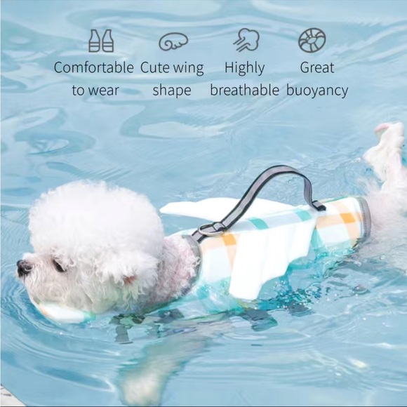 NWT plaid with angel wings life jacket for dogs - Picture 11 of 13